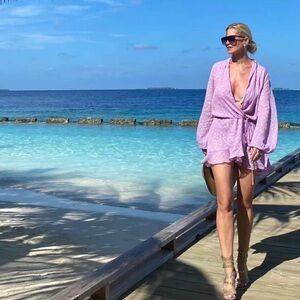 X revolve x Rococo sand Lavender Wrap Dress